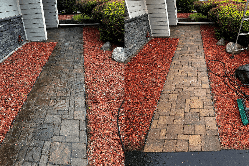 Before and after Paver Walkway