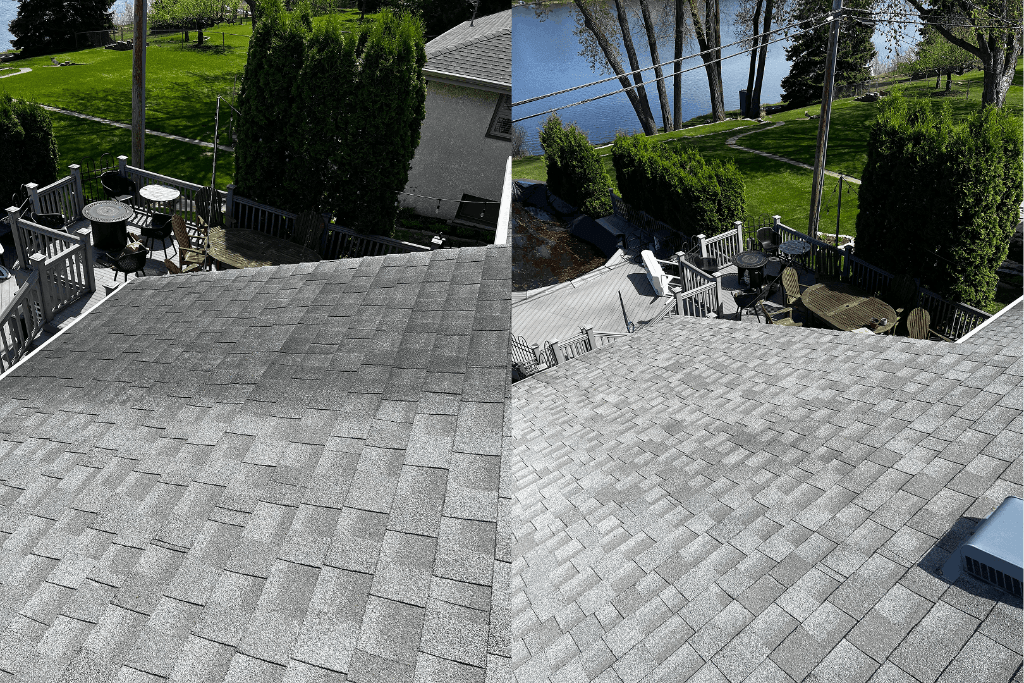 Before and after Roof Cleaning